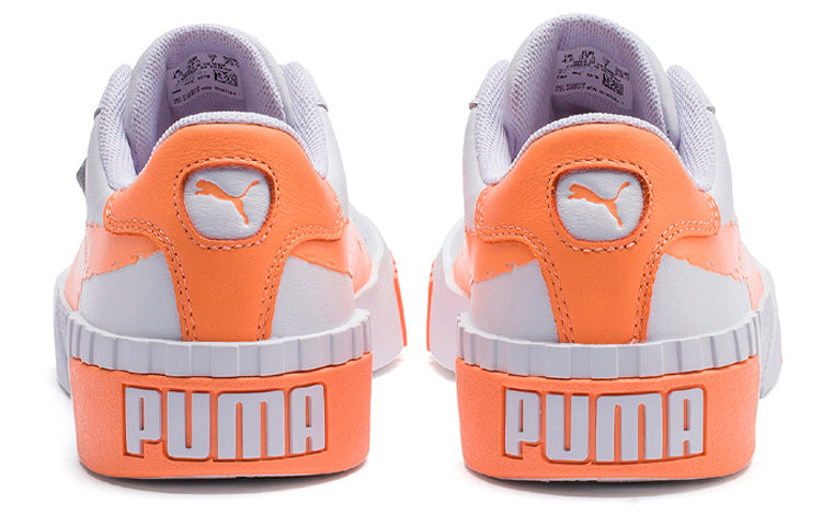 (WMNS) PUMA Cali Brushed Casual Board Shoes White/Orange 373896-03