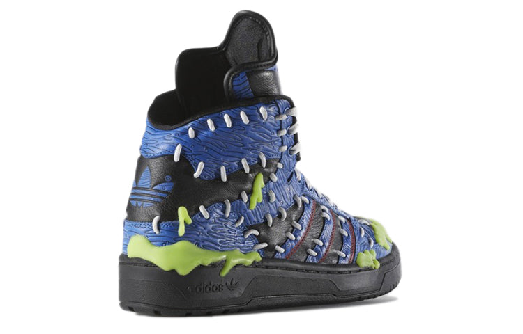 adidas originals Jeremy Scott Mad Logo Teeipo 'Blue Black' M18992
