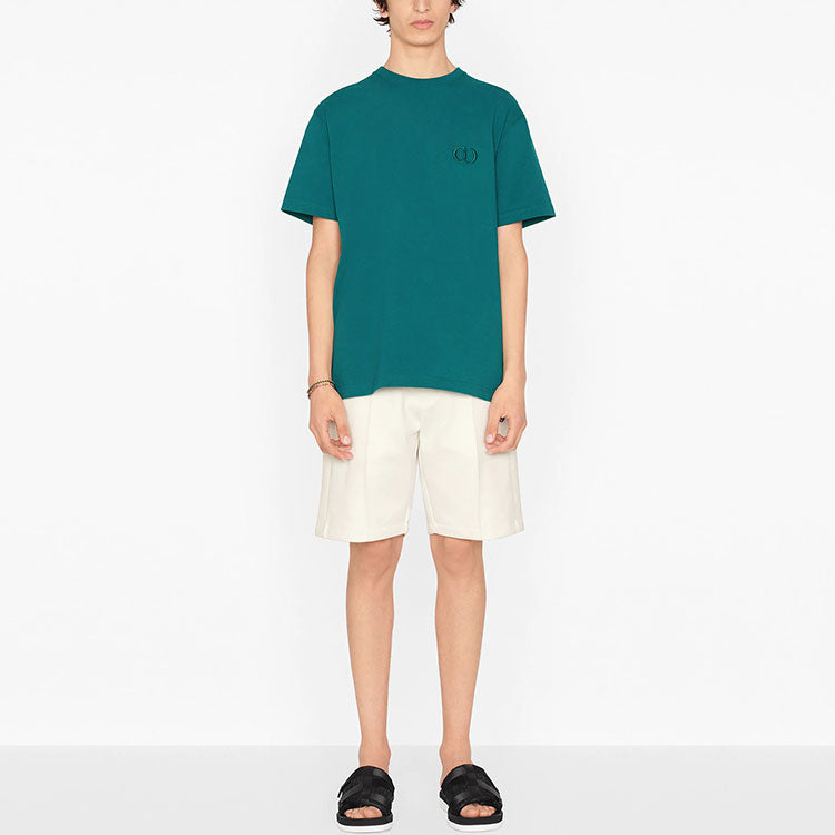Men's DIOR SS21 Cotton Knit Short Sleeve Green 013J600A0589-C632