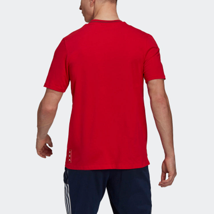 adidas Afc Cny Tee Series Arsenal Soccer/Football Sports Printing Round Neck Short Sleeve Red GK9399