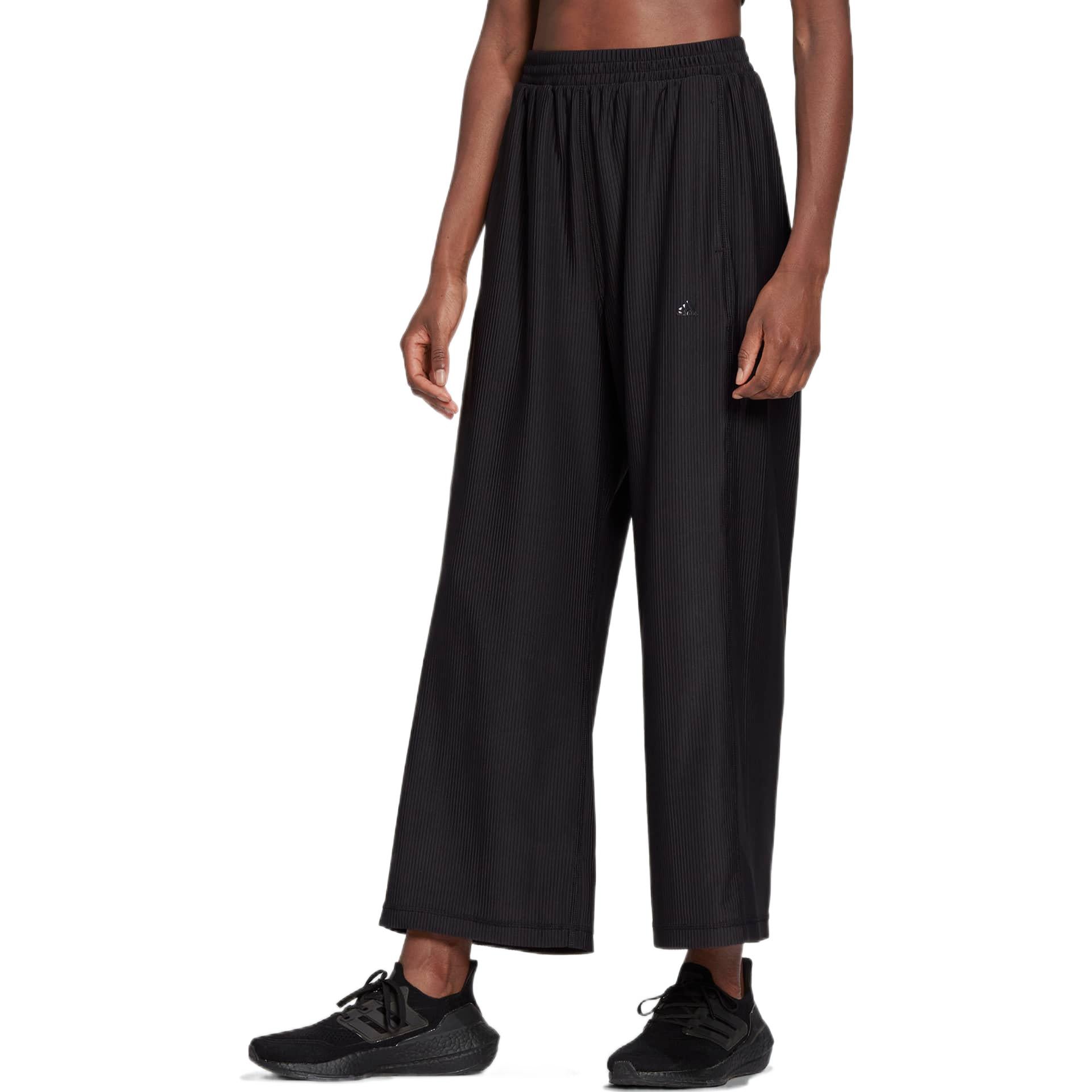 (WMNS) adidas Aeroready Studio Wide Leg 7/8 Joggers Asia Sizing 'Black' HD8945