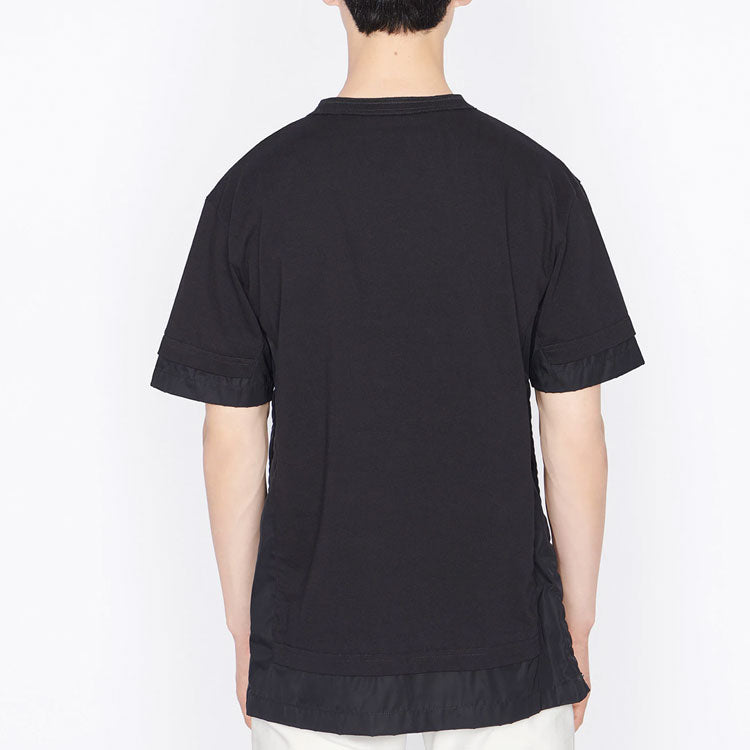 Men's DIOR x Sacai Crossover FW21 Large Cotton Short Sleeve Black T-Shirt 213J669A0554-C989