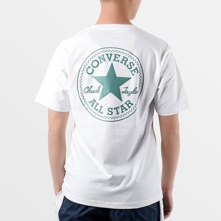 Men's Converse All Star Logo Printing Round Neck Sports Short Sleeve White 10021631-A02