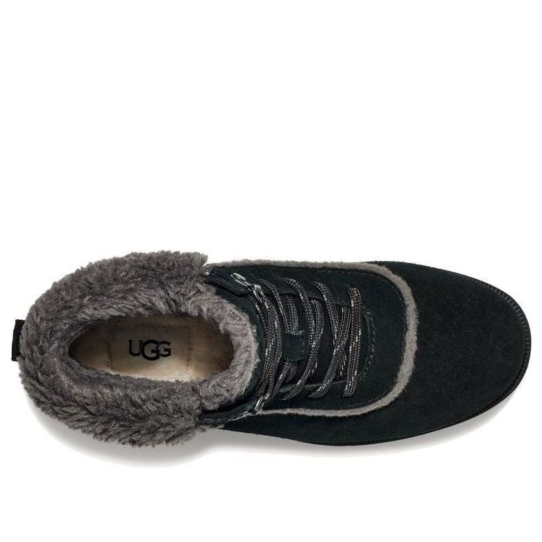 (WMNS) UGG Bodie Fur Lace Boot 'Black' 1153472-BLK