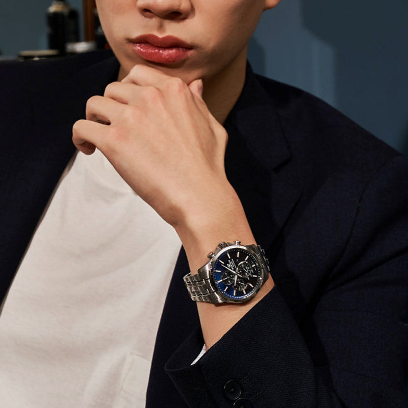 Waterproof EDIFICE Sapphire Crystal Blue Gradient Mens Blue Analog EFB-670SBD-2AVUPR