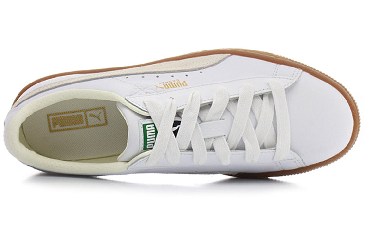 PUMA Basket Classic Rubber Retro Low Top Casual Skate Shoes Unisex White 365078-01