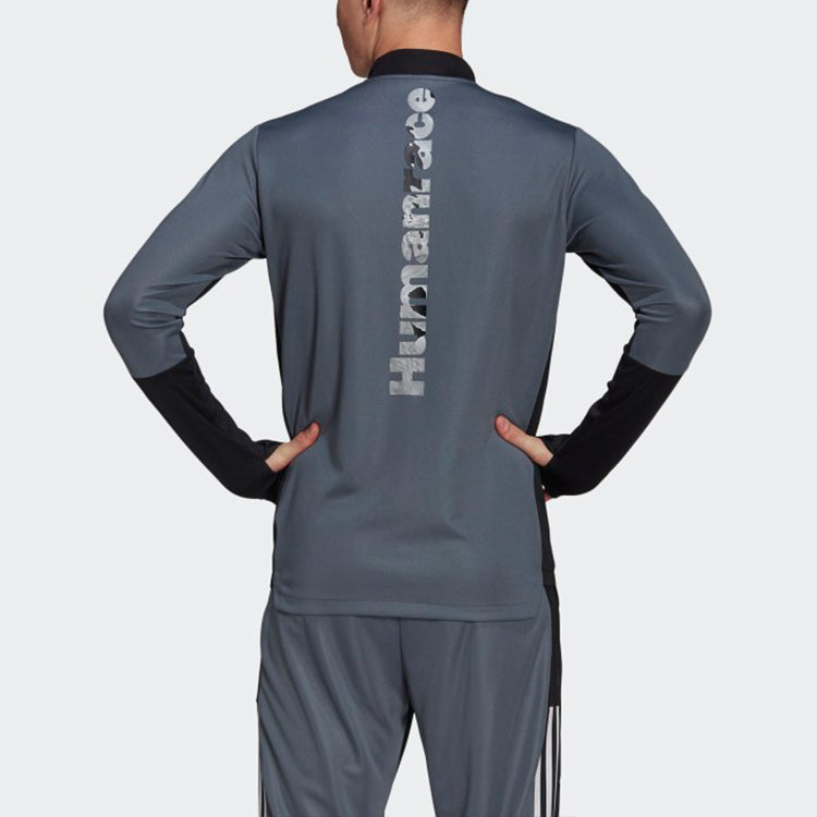 adidas x Crossover Real Madrid Soccer/Football Half Zipper Pullover Stand Collar Black Gray GK7841