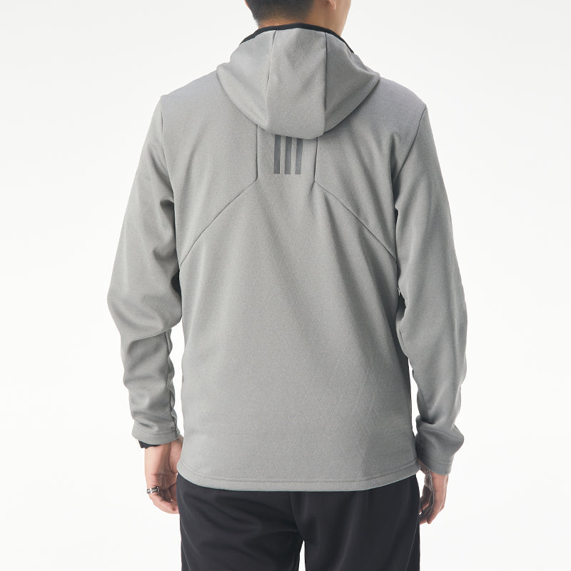 adidas Perfom Fl Jkt Solid Color Fleece Lined Stay Warm Hooded Jacket Gray GV3516