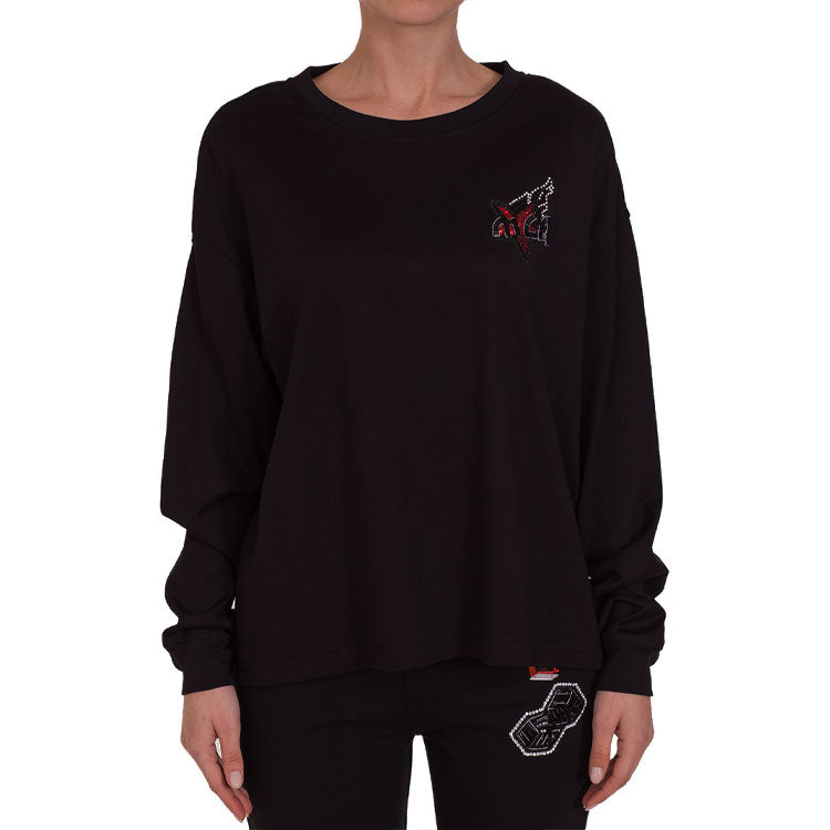 (WMNS) Alexander McQueen Pattern Printing Round Neck Long Sleeves Sweatshirt 'Black' 528041-RMJ48-1000