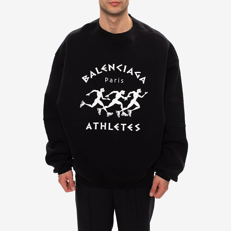Men's Balenciaga SS21 Hole Large Round Neck Long Sleeves Black 641654TJVI71070