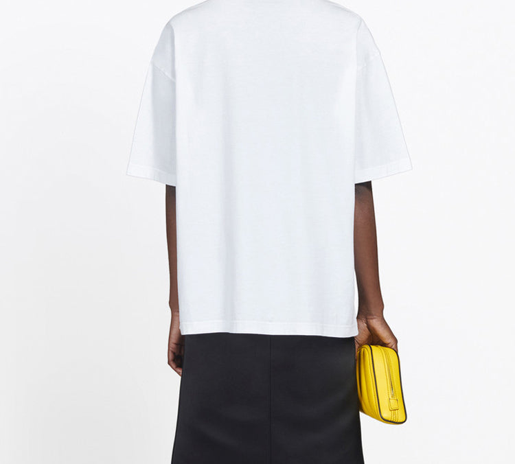 Balenciaga Logo Chest Printing Alphabet Short Sleeve White 570813TEV489044