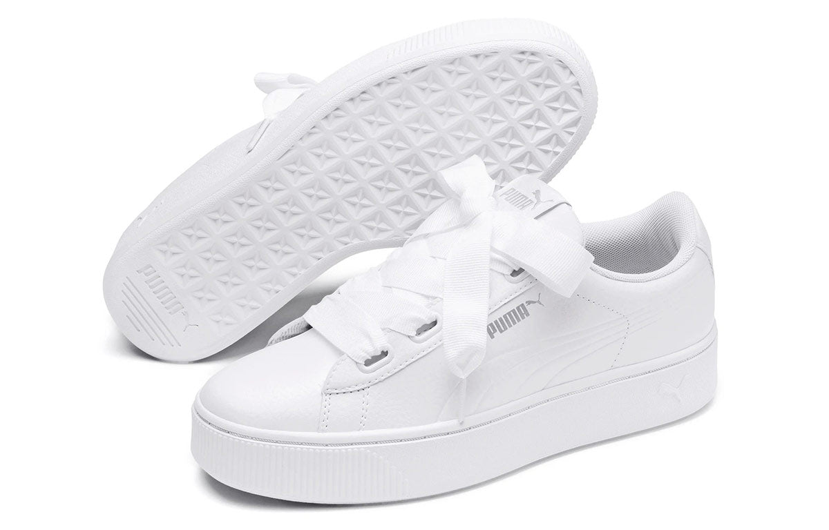 (WMNS) PUMA Vikky Stacked Ribbon Core White Board Shoes 369112-02