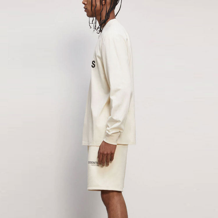 Fear of God Essentials FW20 Long Sleeve Logo Tee 'Cream' FOG-FW20-342