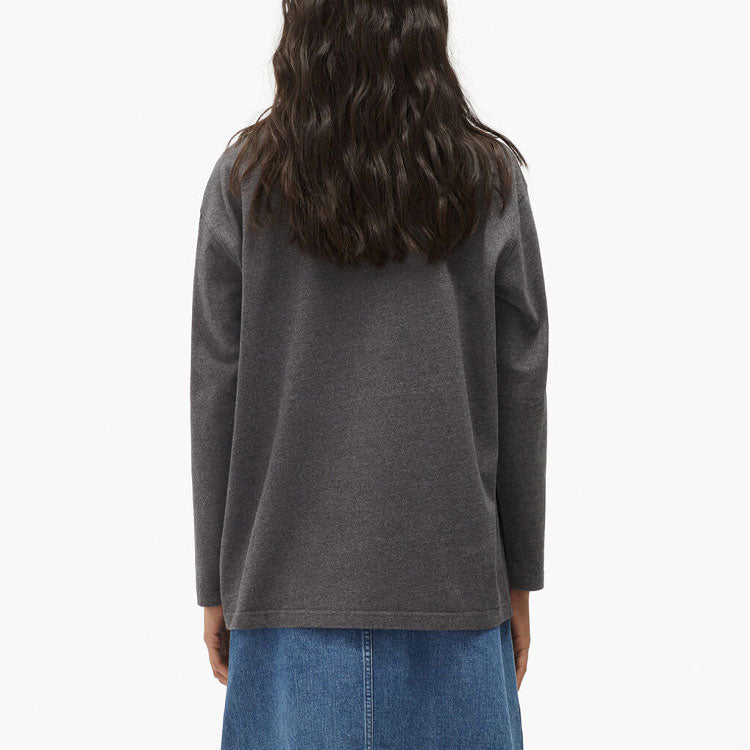 KENZO FW21 Logo Tiger Head Printing Round Neck Long Sleeves Autumn Gray T-Shirt FB62TS697401-98
