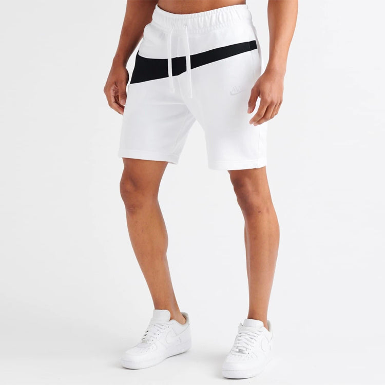 Nike Athleisure Casual Sports Contrasting Colors Large Retro Shorts White AR3161-100