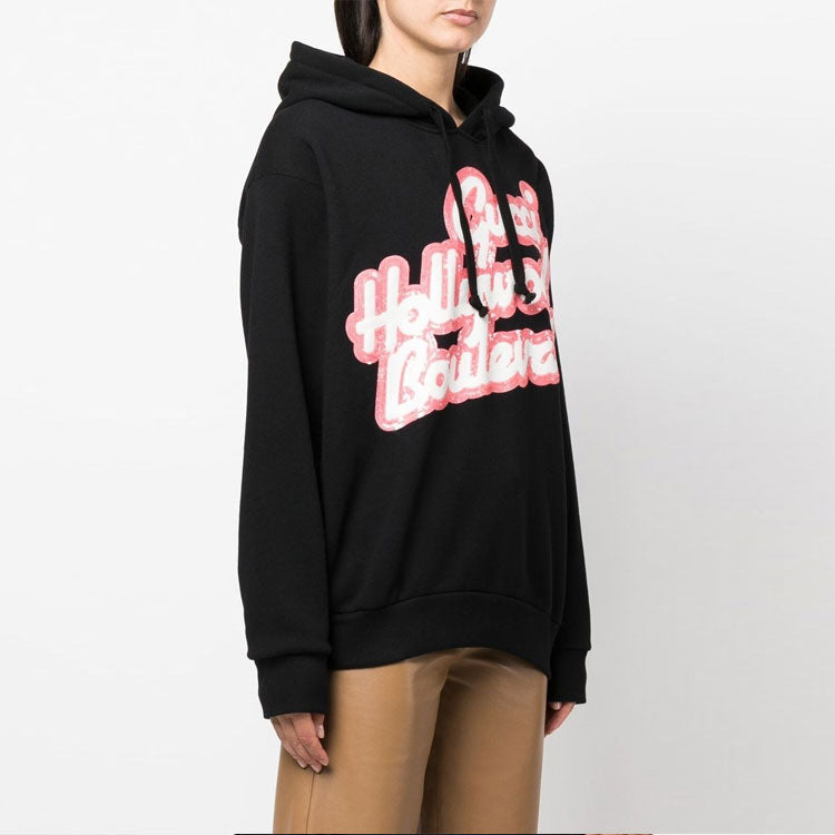 (WMNS) Gucci Hollywood Boulevard Sequinned Hooded Sweatshirt 'Black' 615061-XJEF8-1043