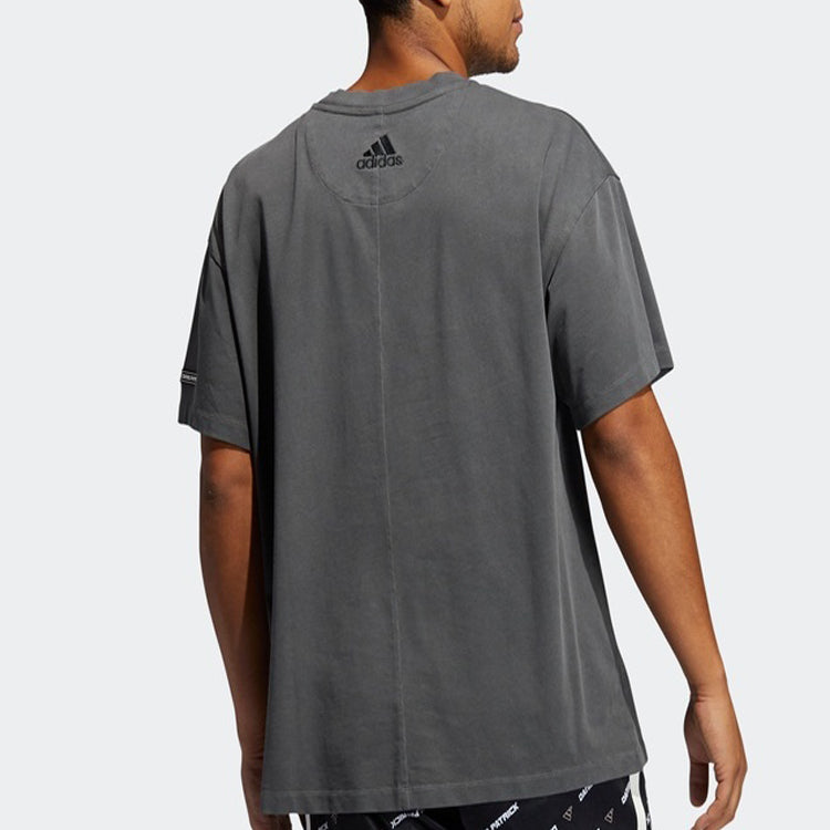 adidas Dp Tee Casual Sports Round Neck Basketball Short Sleeve Black Gray GL0491