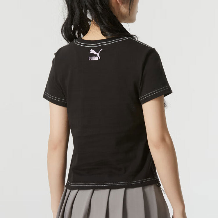 (WMNS) PUMA Graphic Short Top 'Black' 626865-01