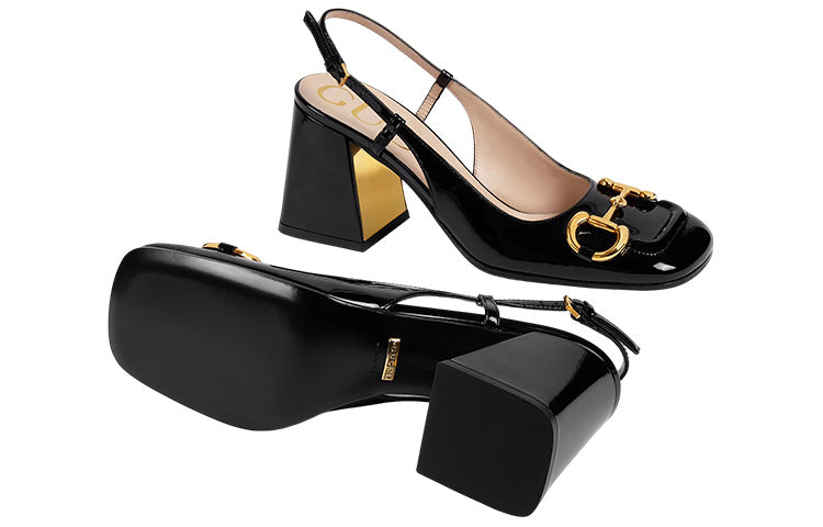 (WMNS) Gucci Mid-heel Slingback With Horsebit 'Black 643892-BNC00-1000