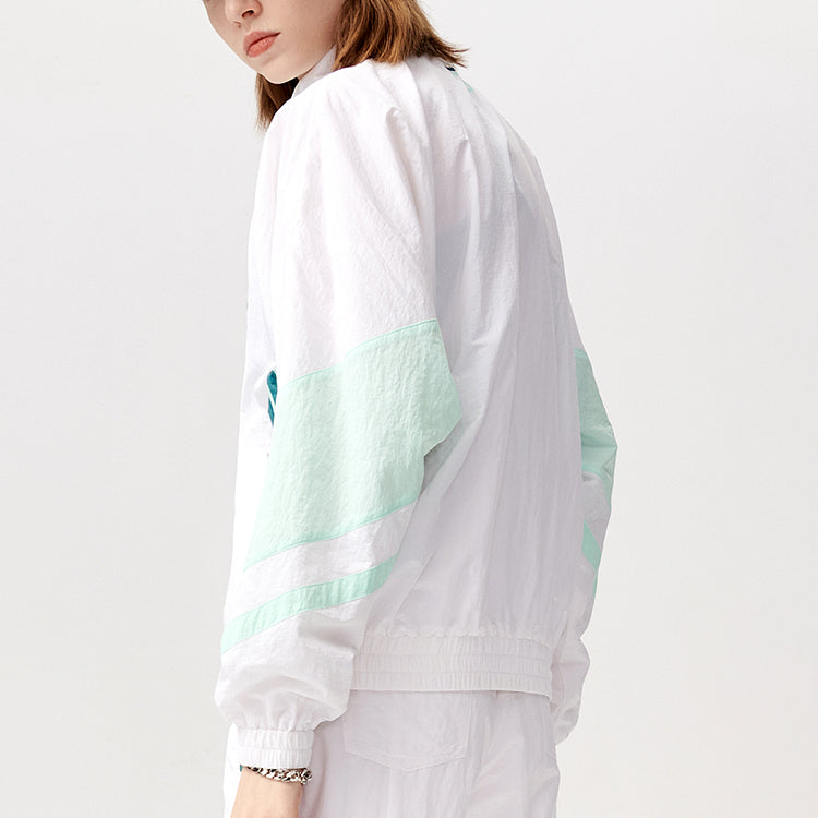 FILA FUSION Logo Printing Contrasting Colors Woven Jacket White T11W122701F-WT