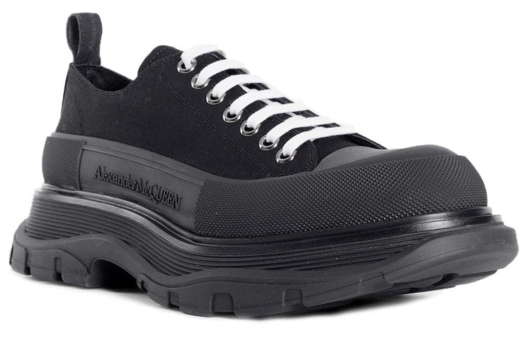 Alexander McQueen Tread Slick Lace Up Sneakers 'Triple Black' 604257W4L321000