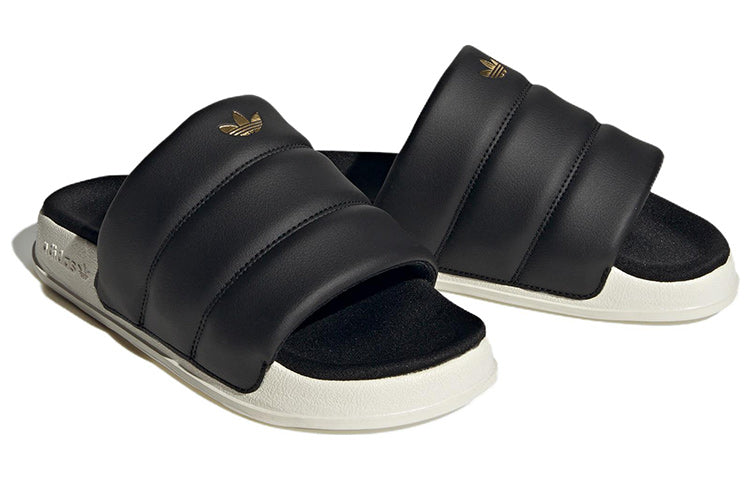 (WMNS) adidas Adilette Essential Slides 'Black Off White' FZ6162