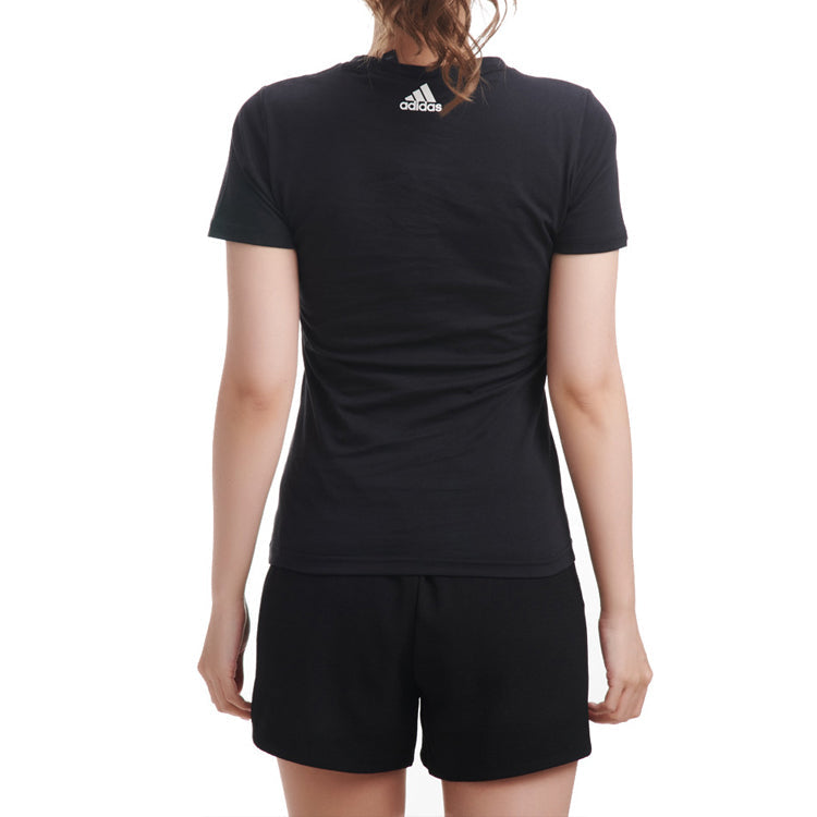 (WMNS) adidas Foil t-shirt Sports Stylish Round Neck Short Sleeve Black DW5723