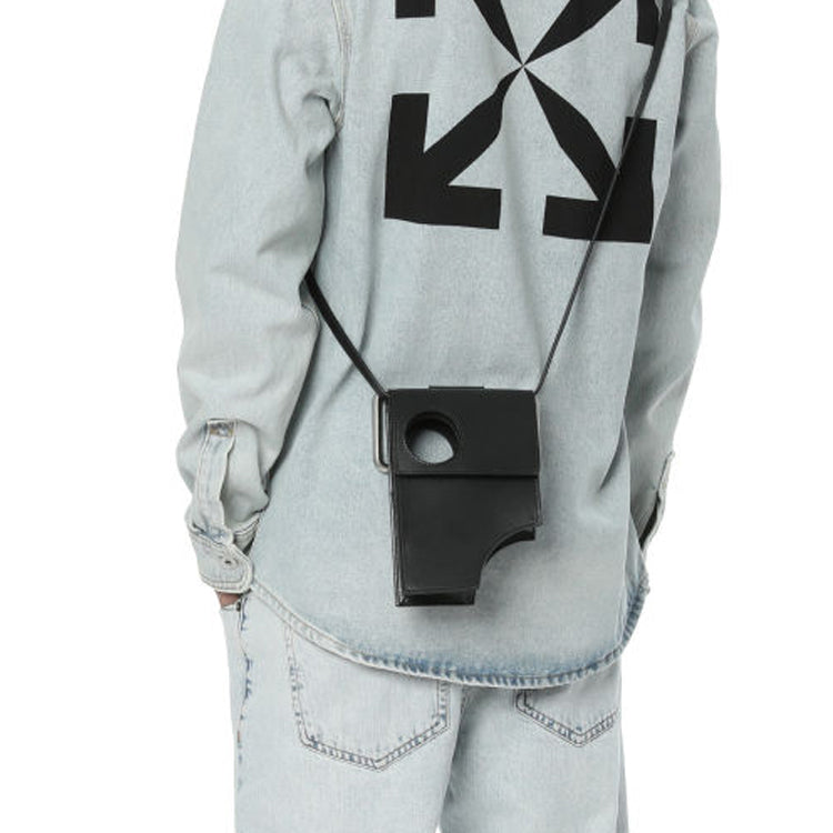 Off-White Leather 21 Long Single-Shoulder Bag Black OFWBGPO11BGMGBKX