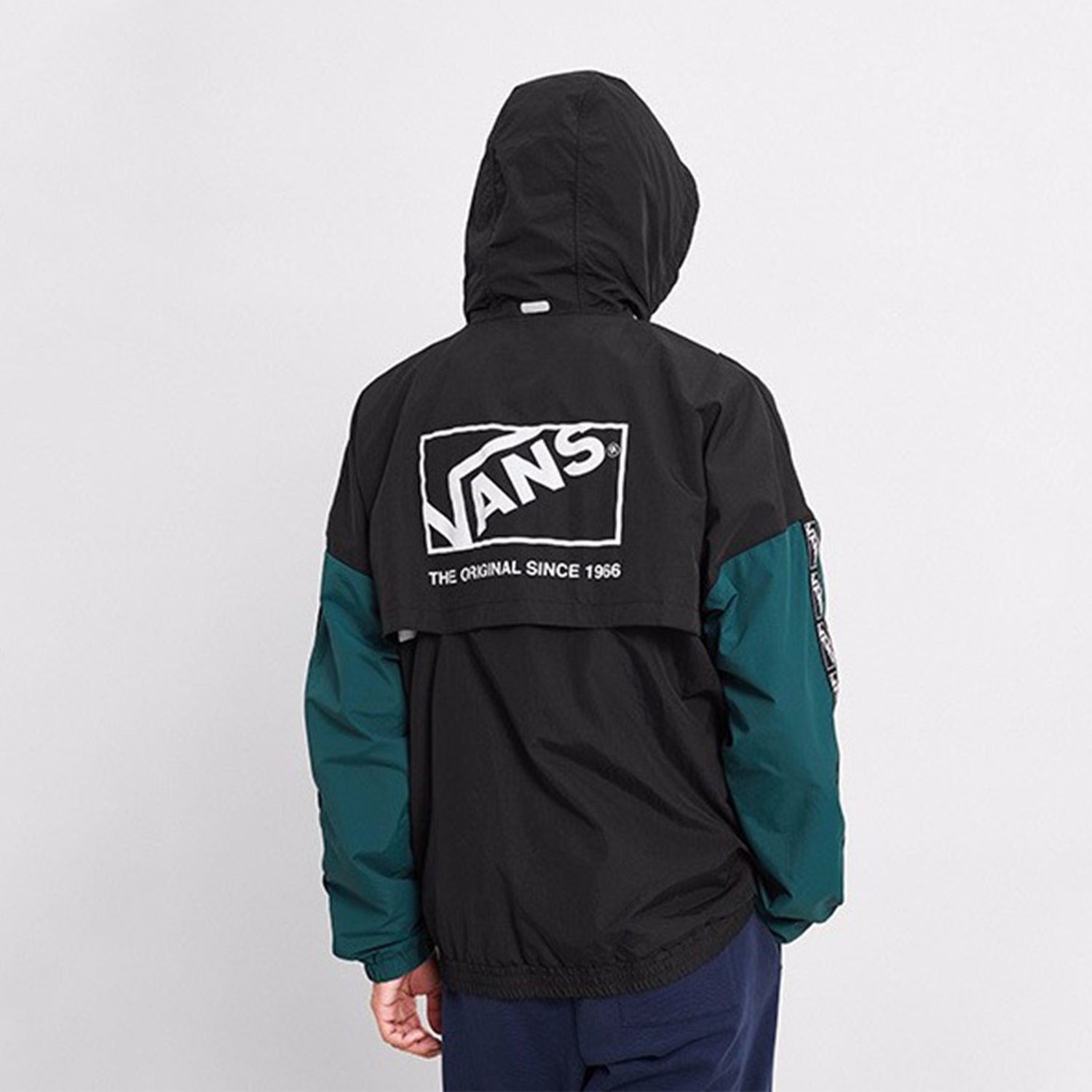 Vans Sports Hooded Jacket Couple Style Black Green Black-Green VN0A4MLABLK