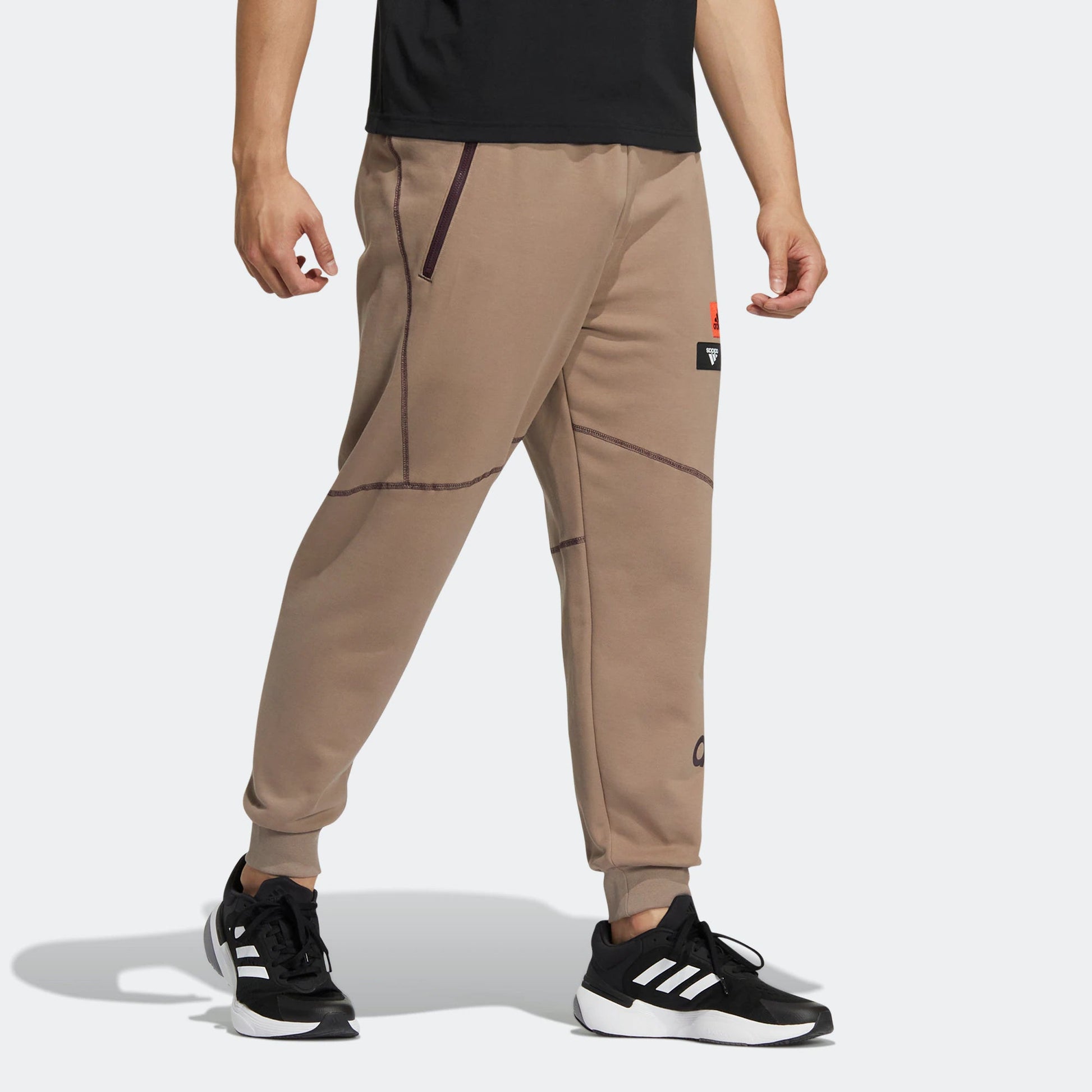 adidas Logo Sweatpants 'Brown' HN8994