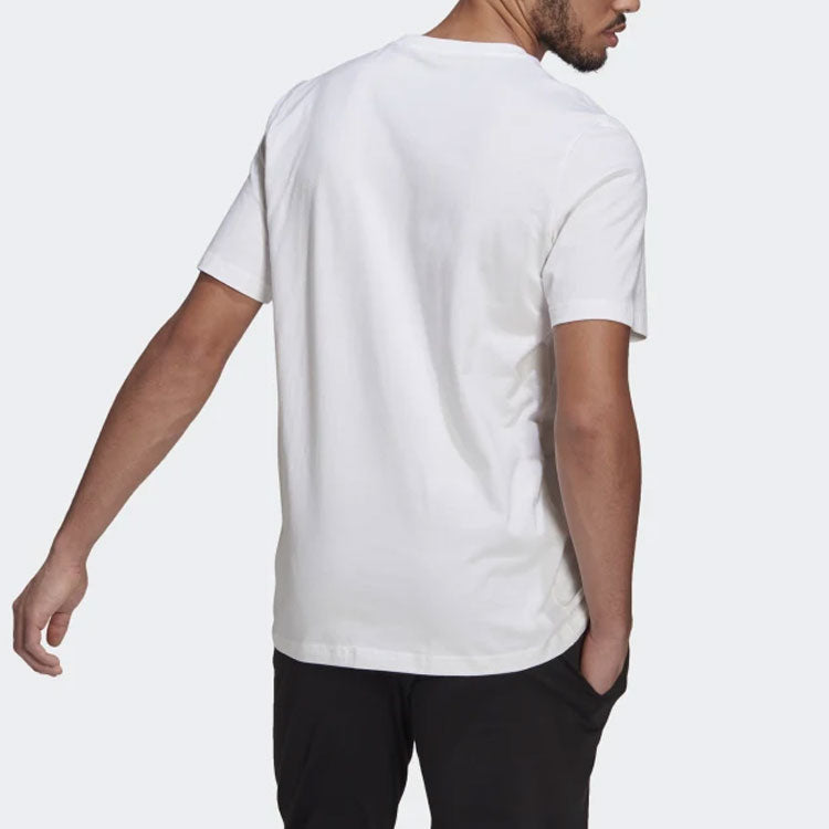 adidas Athleisure Casual Sports Running Training Round Neck Short Sleeve White GK9640