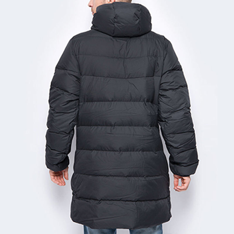 Men's Nike Casual Stay Warm Logo Mid-Length Hooded With Down Feather Jacket Black AO8915-010