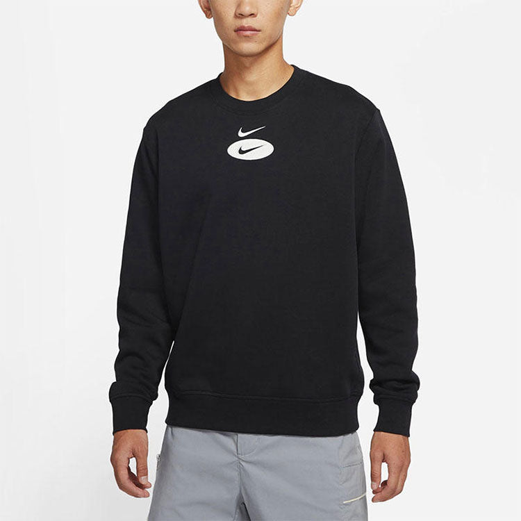 Men's Nike As Nsw Sl Bb Crew Casual Sports Fleece Lined Round Neck Long Sleeves Black DM5461-010