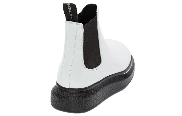 (WMNS) Alexander McQueen Hybrid Chelsea Boot 'Black White' 586398WHX529061