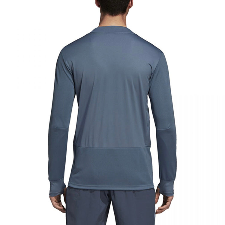 adidas FCB EU TR Top Bayern Munich Football Club Sports Training Pullover Gray Blue CW7319