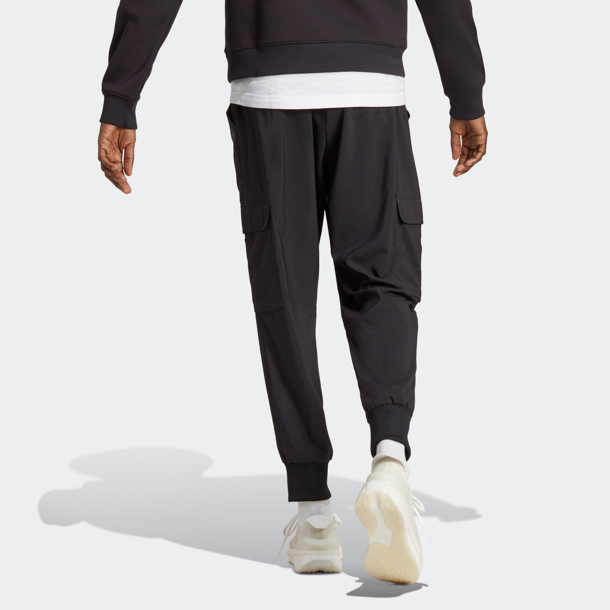 adidas Essentials Small Logo Woven Cargo Ankle-Length Pants 'Black' HA4348