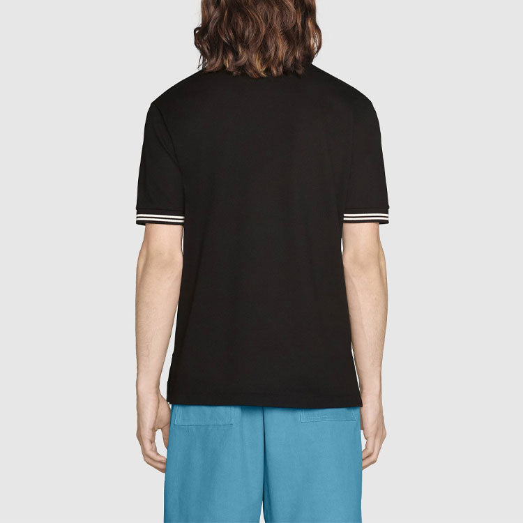 Men's Gucci SS21 Interlock Double G Short Sleeve Black Polo Shirt 658067-XJDI2-1043
