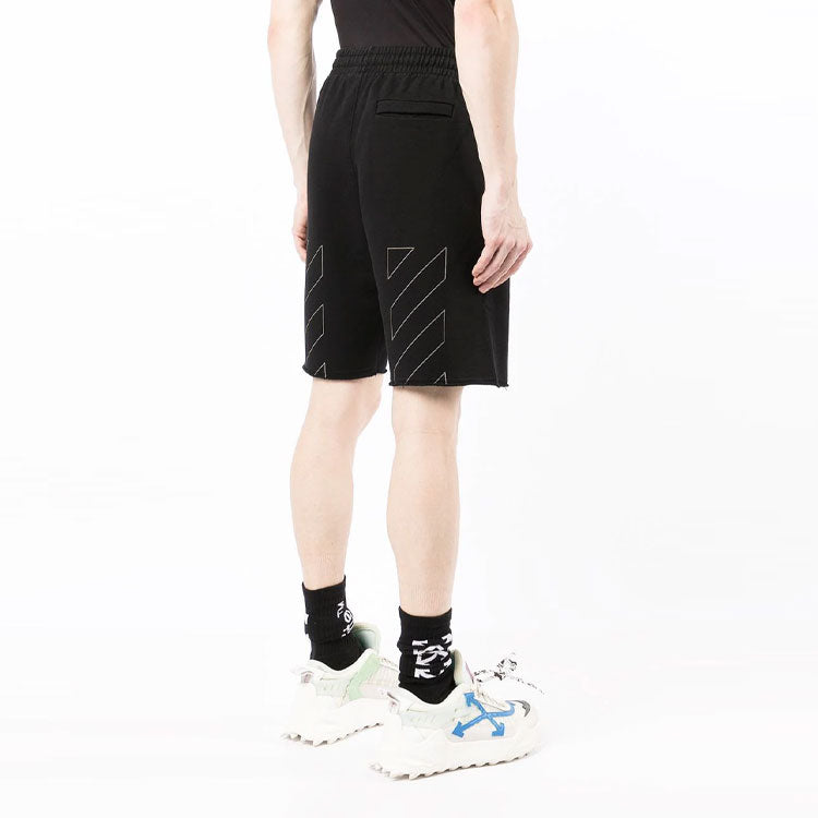 Off-White SS22 Logo Micro Mark Straight Shorts Ordinary Version Black OMCI006C99FLE0031010