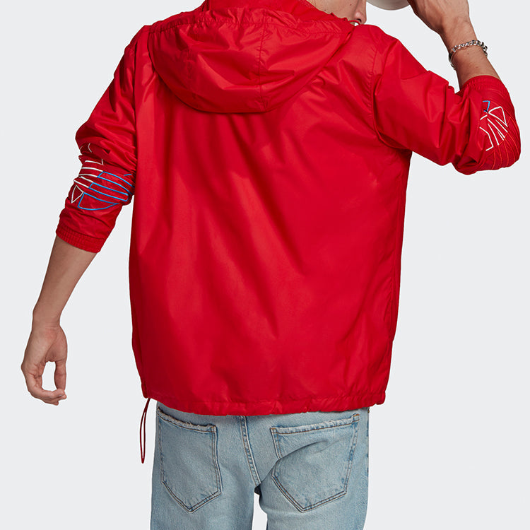 adidas originals MENS FTO WB Printed Retro Sports Hooded Jacket Red GN3561