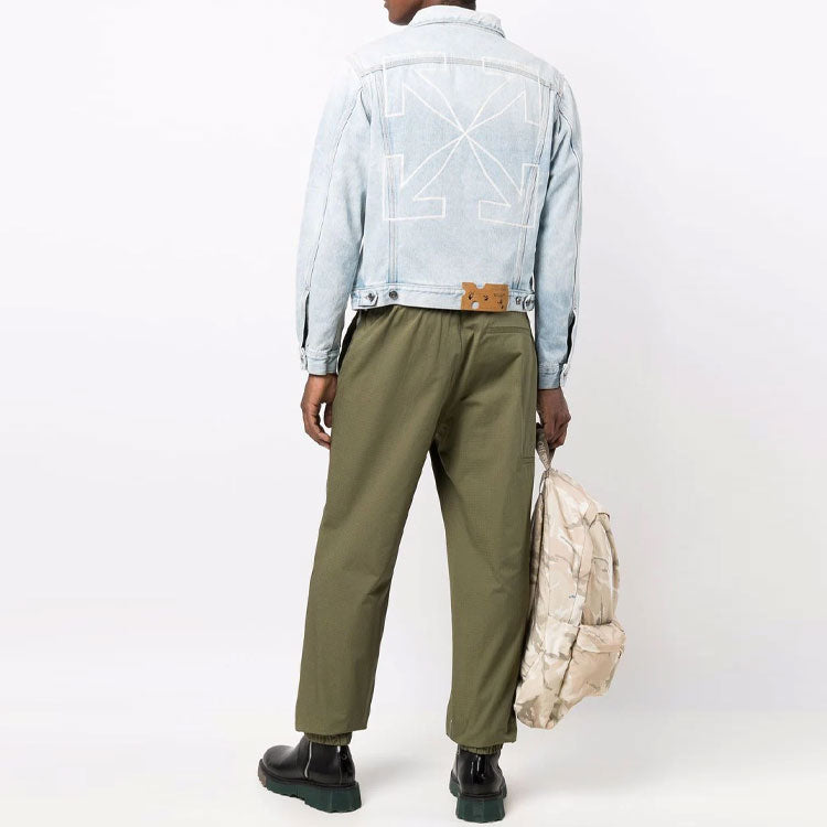 Off-White FW21 Arrow Printing Denim Jacket Version Blue OMYE054F21DEN0014001