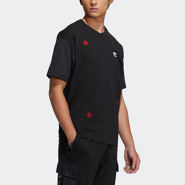 adidas originals CNY HEAVY TEE Limited Small Logo Sports Short Sleeve Black T-Shirt HD0332