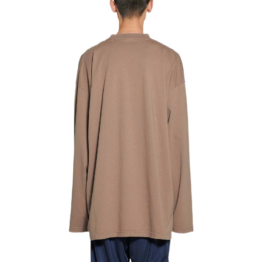 Balenciaga Caps Oversized Long Sleeve T-Shirt 'Khaki' 681046TNVL17761