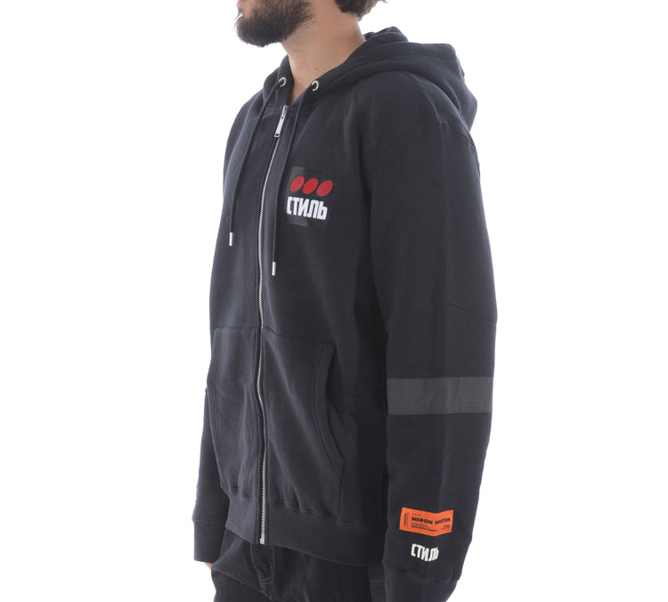 Men's HERON PRESTON Design hooded Cardigan Black HMBE001F198080040488