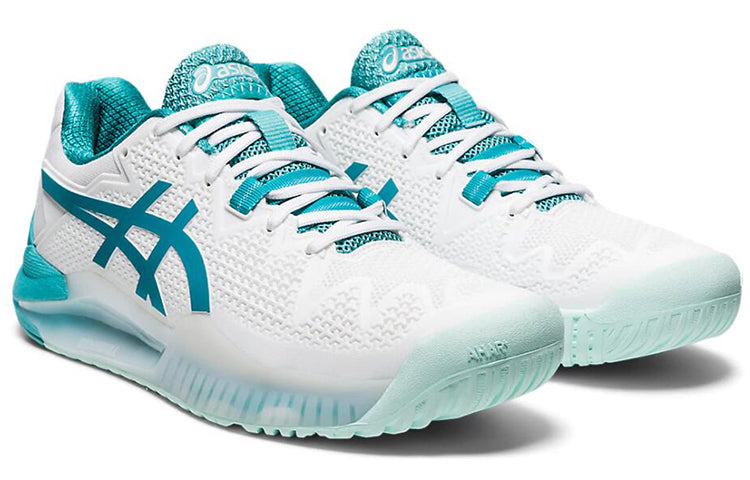 (WMNS) ASICS Gel Resolution 8 Wide 'White Lagoon' 1042A097-106