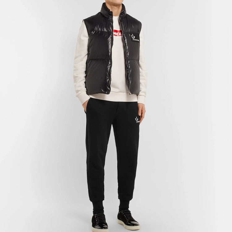 Moncler Chest Logo Print Plain Knitted Long Sleeve Sweater For Men White E209180481508098U-004