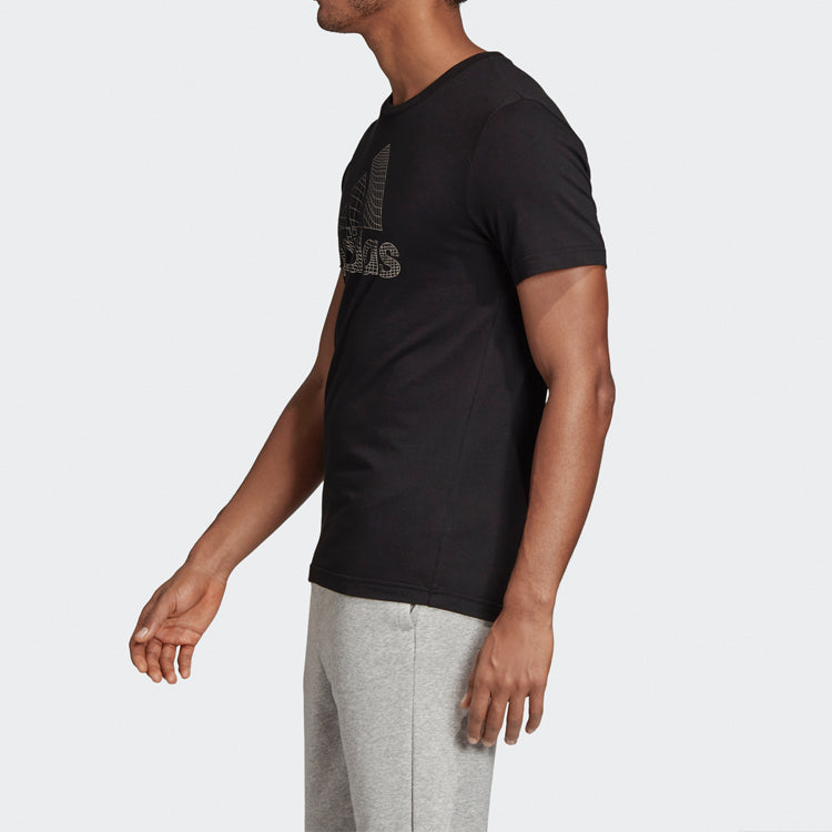 adidas Athleisure Casual Sports Round Neck Short Sleeve Black ED7256
