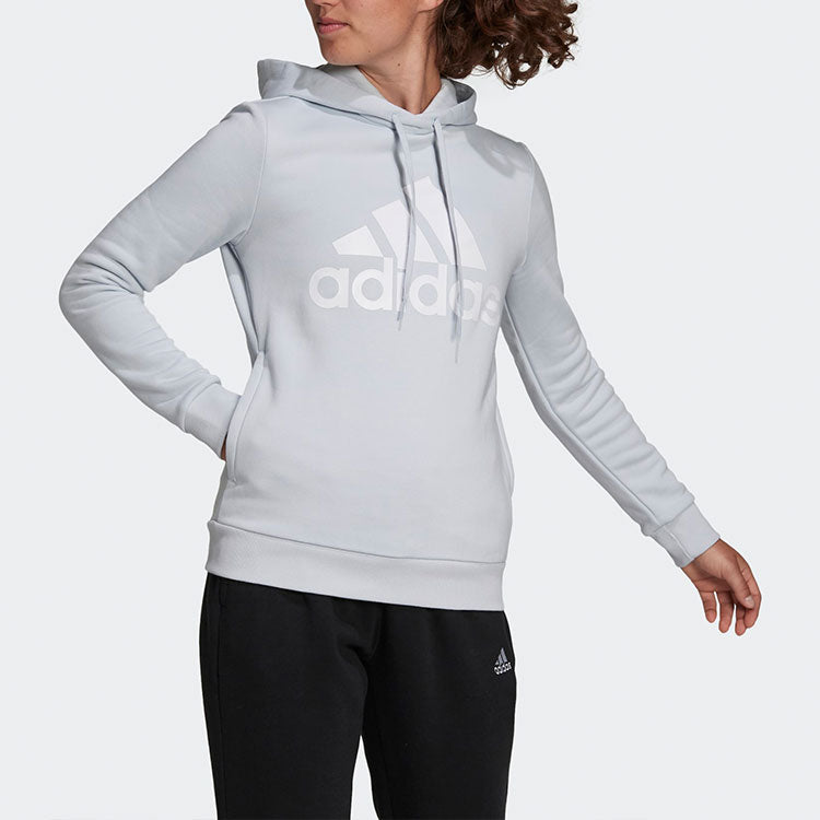 (WMNS) adidas Loungewear Logo Fleece Hoodie 'Grey' H07890