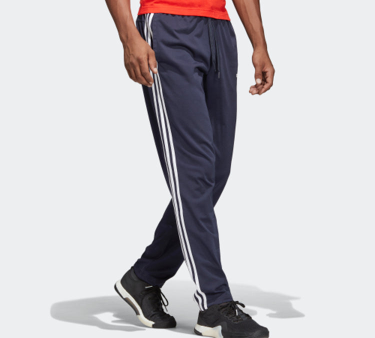 adidas Plaid Applique Knitted Sports Long Pants Men Blue DU0457