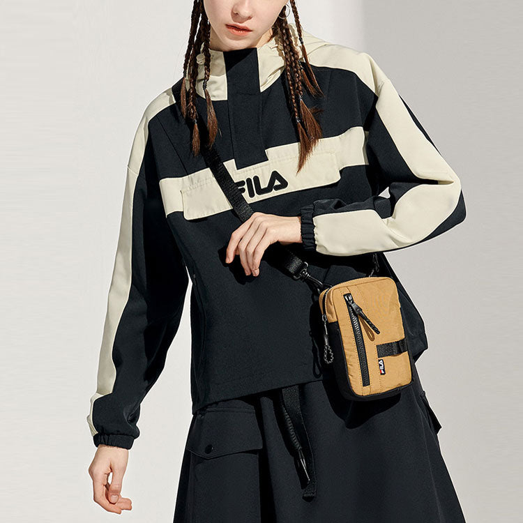Fila FUSION Logo Colorblock Woven Sports Hooded Jacket Black T11W113705F-BK