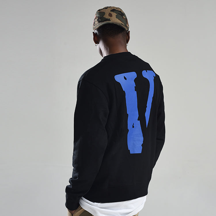 VLONE Staple Crewneck Classic Printing Large Logo Round Neck Couple Style Black Blue 6941240931805